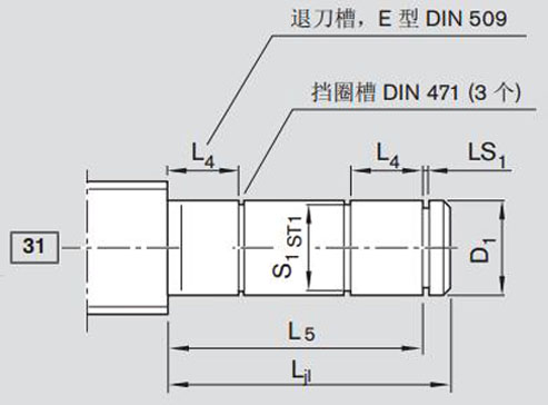 端部支承用于31型絲杠端部
