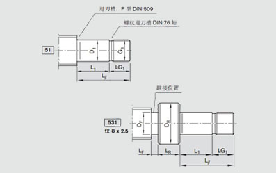 端部支承用于51–531型絲杠端部