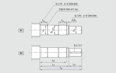 端部支承用于61–62型絲杠端部