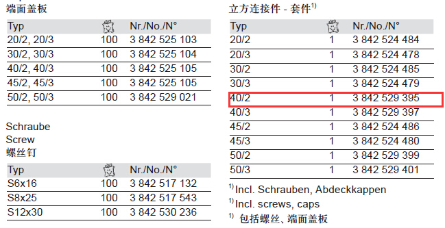 3842529395 立方連接件40*40/2